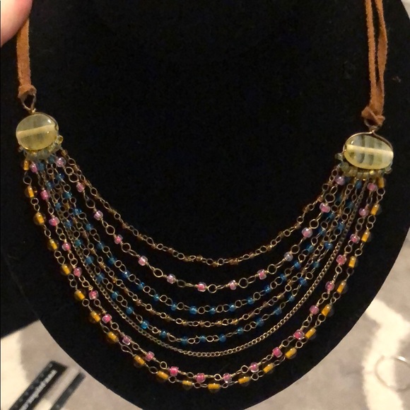 NWT Two’s Company Suede Beaded Necklace - Picture 7 of 7